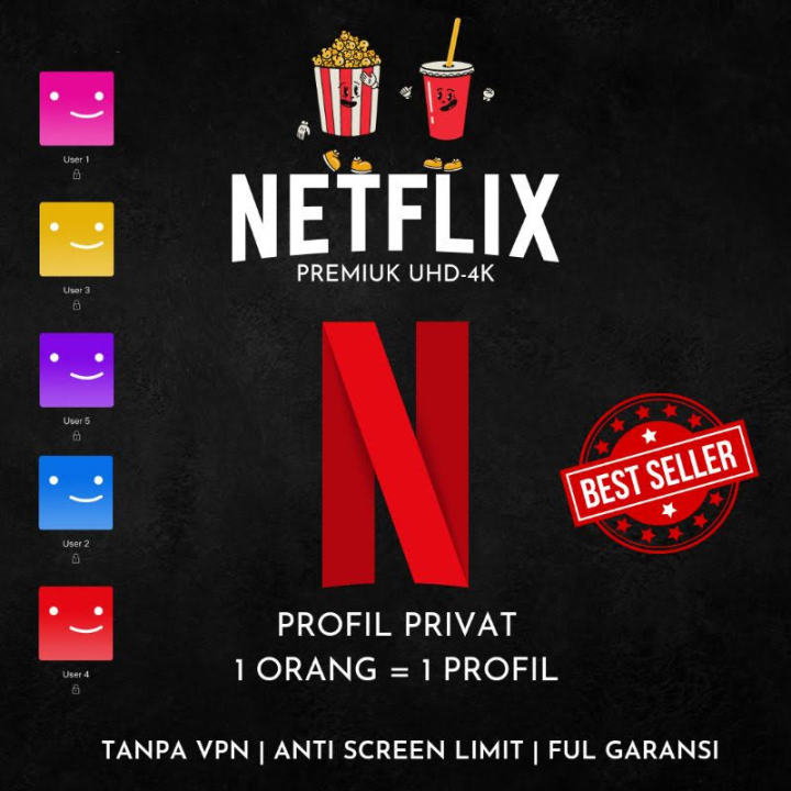 Netflix 1 Bulan – 1 Profil Sharing 2 Device