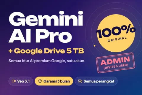 Gemini AI Pro + Google Drive 5 TB (Admin, Invite 5 User)