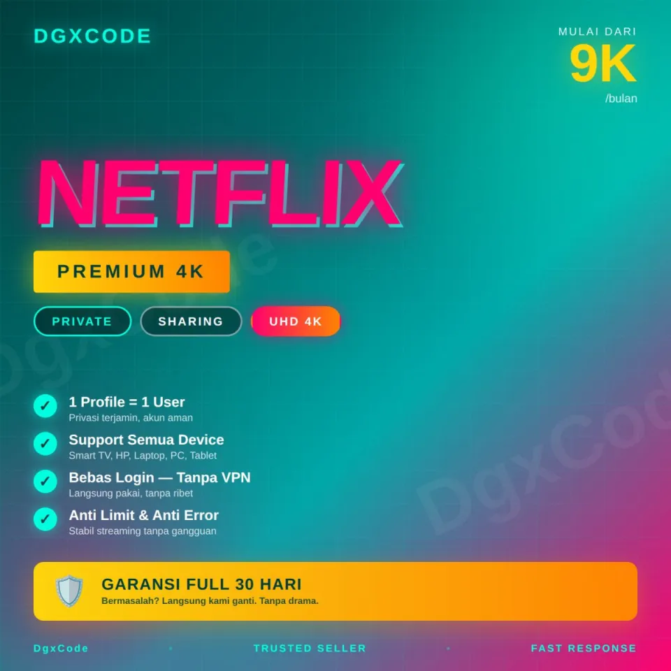 Netflix Premium 1 Bulan – 1 Profil Private
