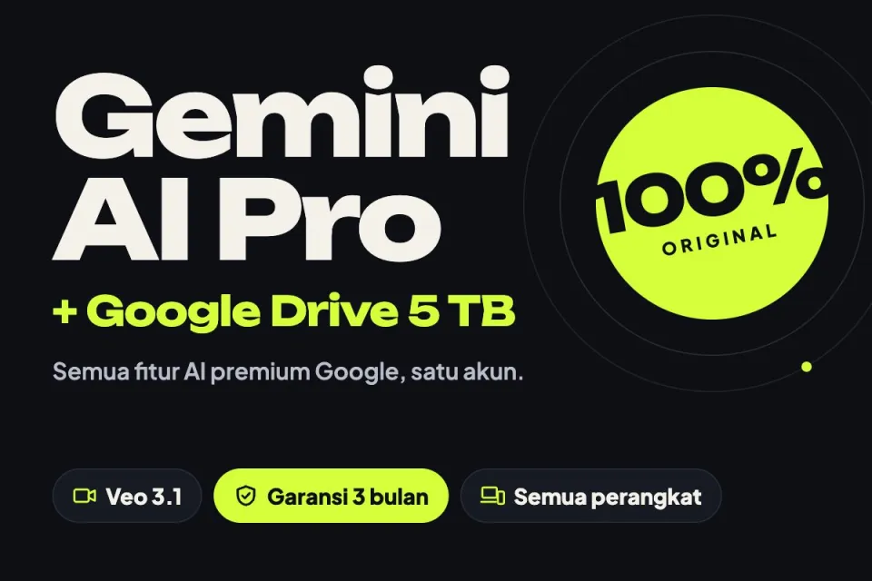 Gemini AI Pro + Google Drive 5 TB